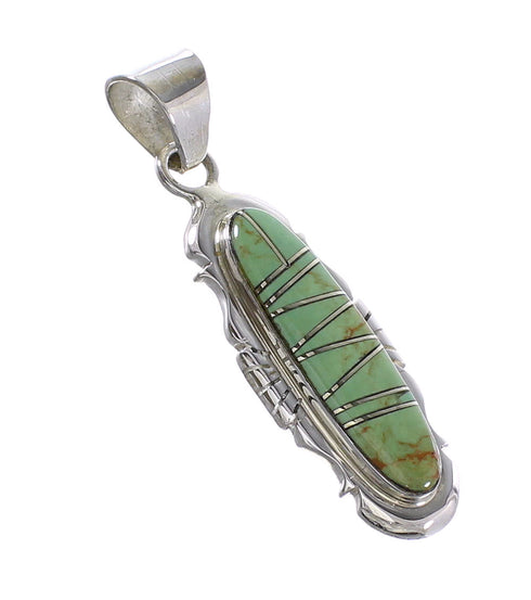 Turquoise Inlay Southwestern Silver Pendant AX95499