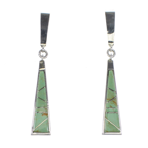 Southwestern Jewelry Sterling Silver Turquoise Post Dangle Earrings AX96031