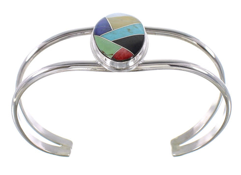 Multicolor Sterling Silver Southwest Cuff Bracelet Jewelry RX95888