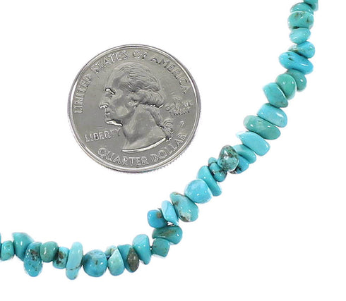 Genuine Sterling Silver And Turquoise Bead Southwest Necklace RX96694