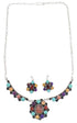 Multicolor Link Necklace And Earrings Jewelry Set GS57329