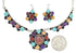 Multicolor Link Necklace And Earrings Jewelry Set GS57329