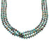 Turquoise And Coral 3-Strand Sterling Silver American Indian Bead Necklace RX99856
