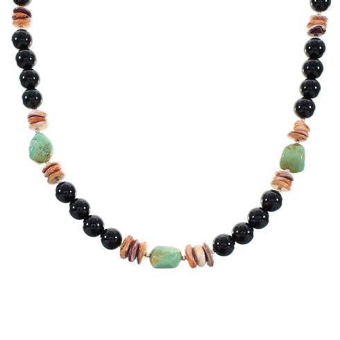 Multicolor Navajo Silver Bead Necklace AX99951