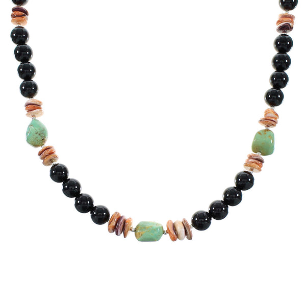 Multicolor Navajo Silver Bead Necklace AX99951