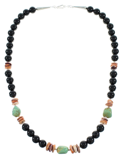Multicolor Navajo Silver Bead Necklace AX99951