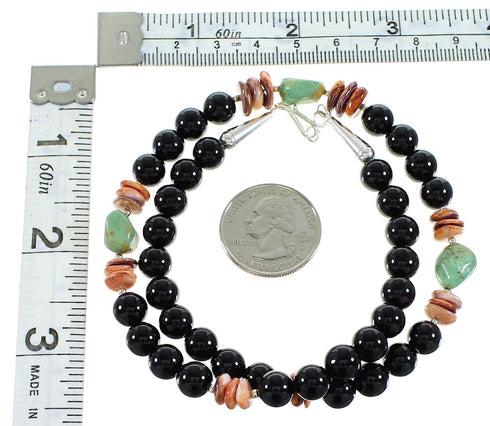 Multicolor Navajo Silver Bead Necklace AX99951