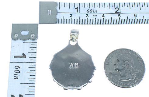 Multicolor Inlay Sun Sterling Silver Zuni Pendant AX101827