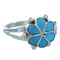 Zuni Sterling Silver Turquoise Flower Ring