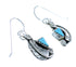 Turquoise Sterling Silver Zuni Leaf Hook Dangle Earrings AX102597