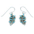 Turquoise Needlepoint Zuni Sterling Silver Leaf Hook Dangle Earrings AX102604