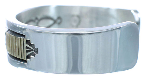 Sterling Silver And 14 Karat Gold Navajo Cuff Bracelet AX102726