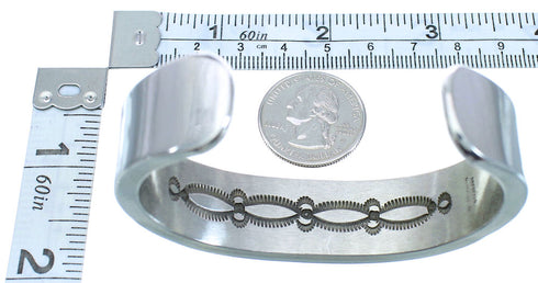 Sterling Silver And 14 Karat Gold Navajo Cuff Bracelet AX102726