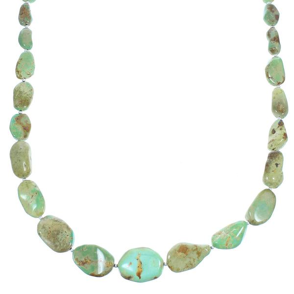 Turquoise Authentic Sterling Silver Navajo Bead Necklace SX104896