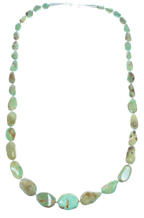 Turquoise Authentic Sterling Silver Navajo Bead Necklace SX104896