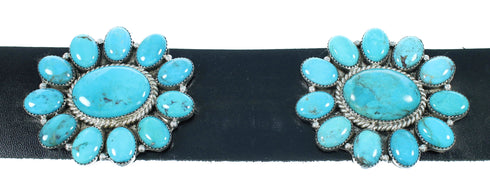 Navajo Turquoise And Genuine Sterling Silver Concho Belt SX105010