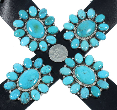Navajo Turquoise And Genuine Sterling Silver Concho Belt SX105010