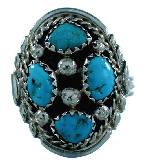 Native American Sterling Silver And Turquoise Jewelry Ring