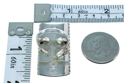 Flower And Leaf Genuine Sterling Silver Native American Turquoise Ring Size 6-3/4 SX105884