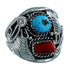 Turquoise And Coral Navajo Indian Sterling Silver Ring Size 12-1/4 SX106580