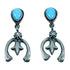 Navajo Turquoise Sterling Silver Naja Post Dangle Earrings SX106028