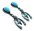 Navajo Turquoise Sterling Silver Naja Post Dangle Earrings SX106028