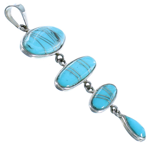 Southwestern Silver Turquoise Pendant PX23936