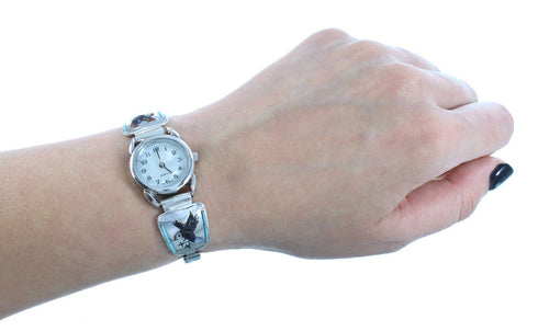 Multicolor Inlay Eagle Genuine Sterling Silver Watch RX68480