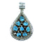 Genuine Sterling Silver Navajo Turquoise Tear Drop Pendant SX107373