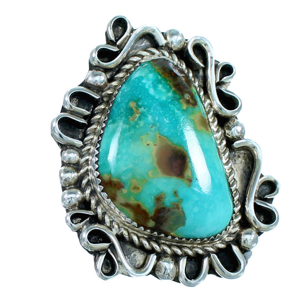Navajo Sterling Silver And Turquoise Statement Ring Size 9-1/4 SX107707