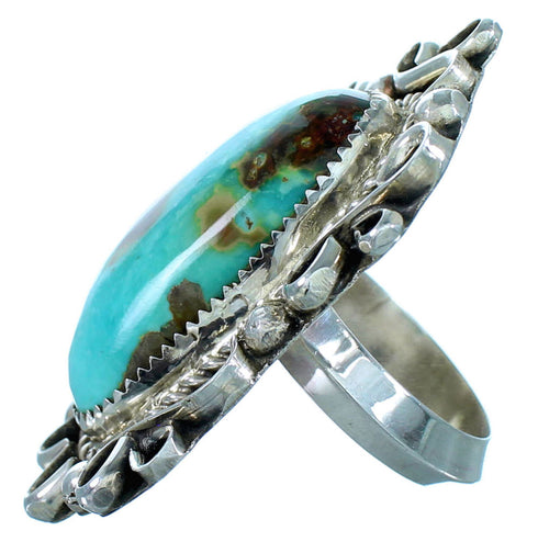 Navajo Sterling Silver And Turquoise Statement Ring Size 9-1/4 SX107707
