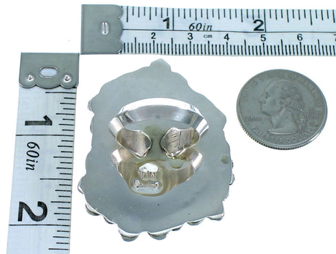 Navajo Sterling Silver And Turquoise Statement Ring Size 9-1/4 SX107707