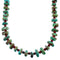 Kingman Turquoise And Coral Sterling Silver Navajo Bead Necklace SX108076