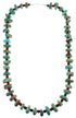 Kingman Turquoise And Coral Sterling Silver Navajo Bead Necklace SX108076