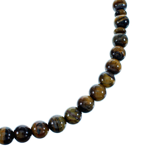 Genuine Sterling Silver And Tiger Eye Navajo Bead Necklace SX108090