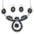 Southwestern Multicolor Needlepoint Sterling Silver Link Necklace Set SX108331