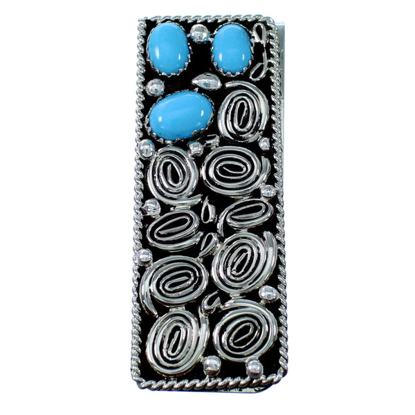 Navajo Turquoise Genuine Sterling Silver Money Clip SX108348