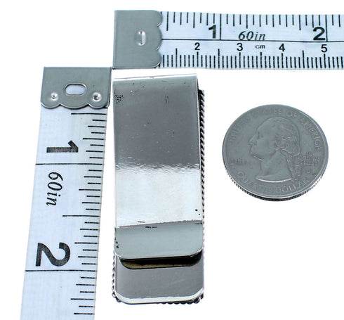 Navajo Turquoise Genuine Sterling Silver Money Clip SX108348