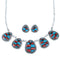 Multicolor Southwest Jewelry Silver Link Necklace Earrings PX36780