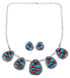 Multicolor Southwest Jewelry Silver Link Necklace Earrings PX36780