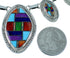 Sterling Silver Multicolor Link Necklace Earrings Set Jewelry PX37805
