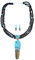 Native American Pueblo Design Multicolor Silver Necklace And Earring Set PX35234