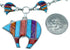 Sterling Silver Turquoise Multicolor Bear Link Necklace Set HS28659