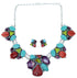 Southwestern Multicolor Link Necklace And Earrings Set EX32904