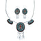 Turquoise Coral Southwest Link Necklace Earrings Set GS74741