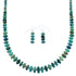 Navajo Turquoise And Sterling Silver Bead Necklace And Earring Set SX108691
