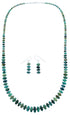 Navajo Turquoise And Sterling Silver Bead Necklace And Earring Set SX108691
