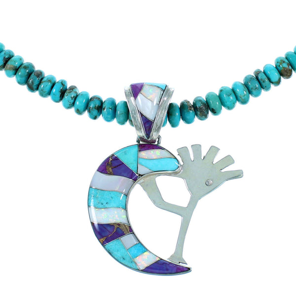 WhiteRock Multicolor Kokopelli Pendant Necklace Jewelry Set PX33650