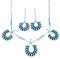 Turquoise Zuni Genuine Sterling Silver Link Necklace Set SX108799