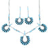 Turquoise Zuni Genuine Sterling Silver Link Necklace Set SX108799